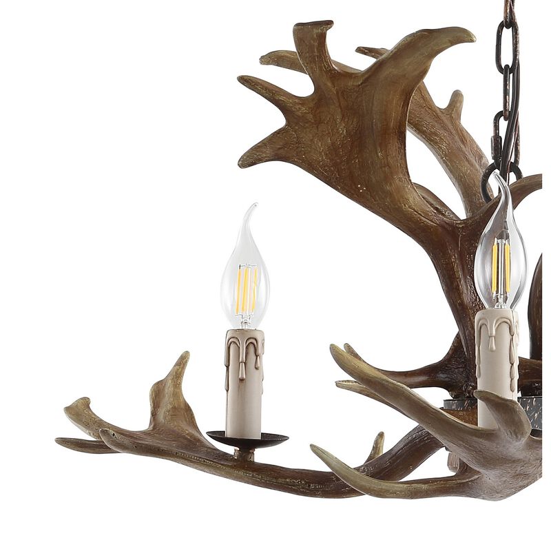 Speller Adjustable Resin Antler 3-Light LED Chandelier