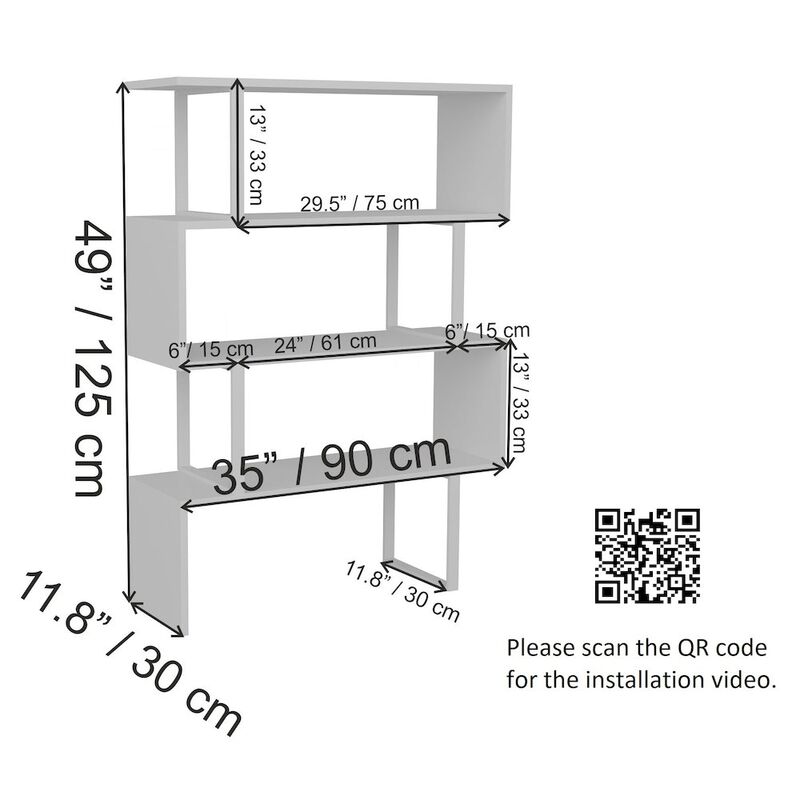Decorotika Adriana Bookcase White&Black