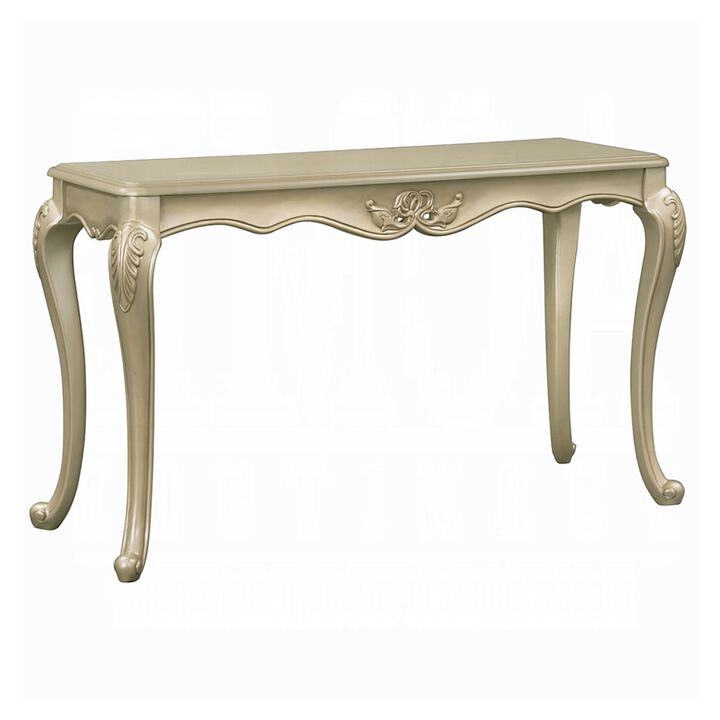 Bertha Sofa Table, Ornate Classic European Champagne Gold Wood 52 Inch