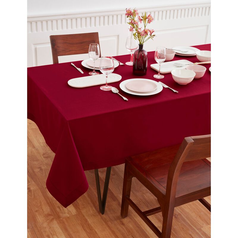 Solino Home Dru - Cotton Linen Plain Tablecloth &ndash; Handcrafted, Machine Washable, Perfect for Holiday and Everyday Dining