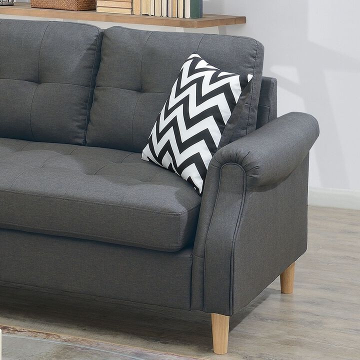 Living Room Corner Sectional Polyfiber Chaise Sofa Reversible Comfortable & Stylish