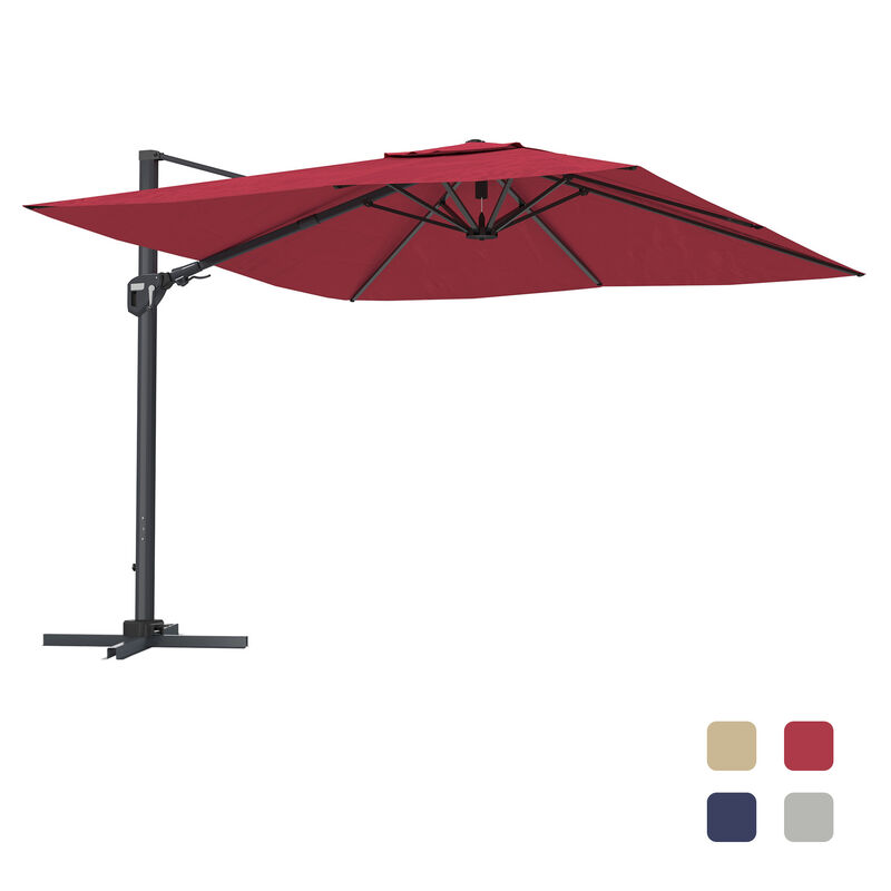11ft Cantilever Patio Umbrella Square Umbrella Outdoor Patio Offset Patio Umbrella Large Outdoor Umbrella Pool Umbrella for Backyard Garden Deck Pool11ft Cantilever Patio Umbrella Square Umbrella Outdoor Patio Offset Patio Umbrella Large Outdoor Umbrella Pool Umbrella for Backyard（Without Base） image number 1
