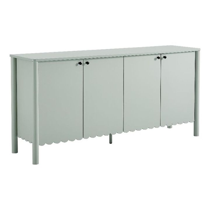 Modway Emmeline 4-Door Scalloped Sideboard in Sage