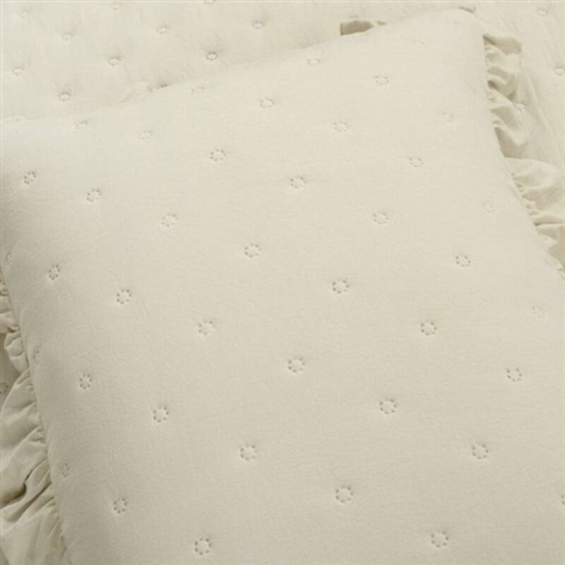 Lightweight Ruffle Reversible Oversized 3-Piece Quilt Set for Bedspread and Comfort