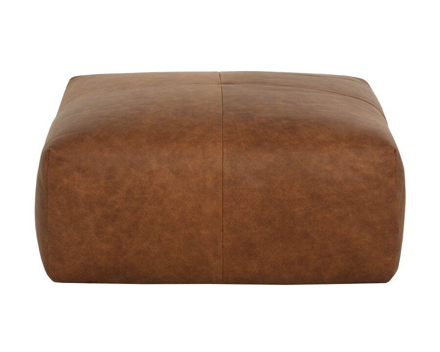 Holloway Cognac Leather Ottoman