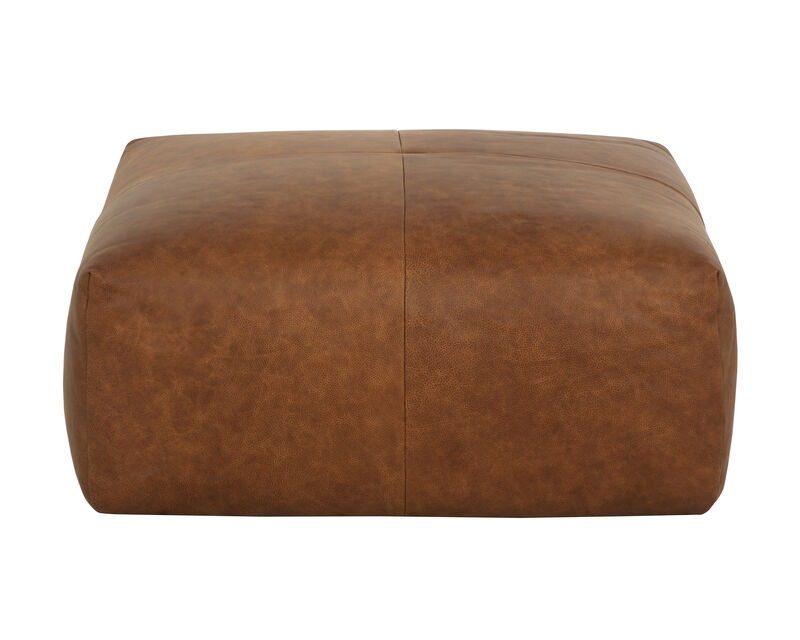 Holloway Cognac Leather Ottoman image number 1