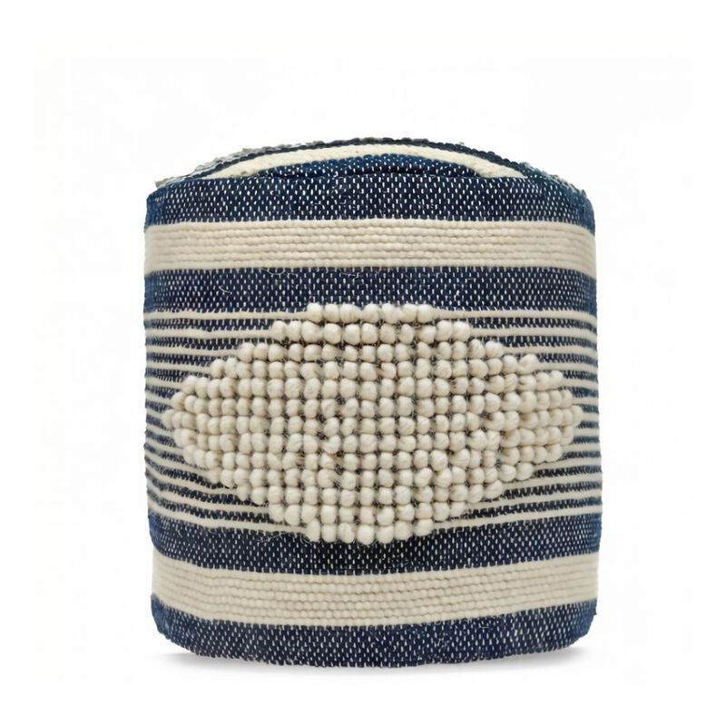 GOODSILO Handcrafted Cylindrical Pouf Ottoman with Polystyrene Bead Filling and Durable Fabric Construction image number 0