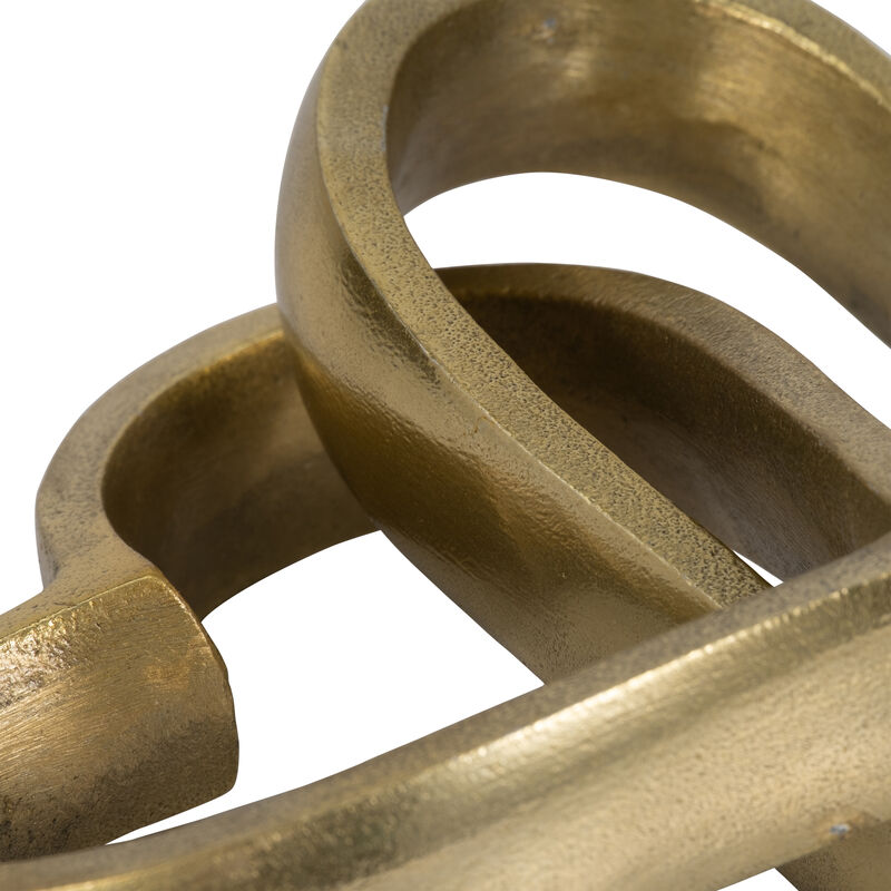 Metal, 9" 2 Hearts Linked Chain, Gold image number 3