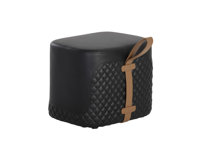 Isadora Napa Black / Napa Cognac Ottoman image number 1