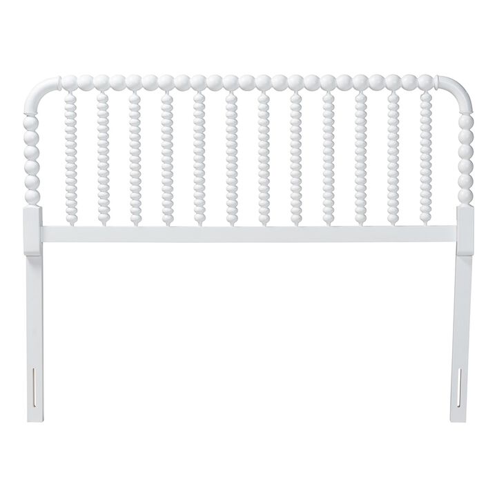 Baxton Studio Finley Turned Bobbin Headboard - Crafted Wood Panel with Decorative Spindle Design for Cottage Farmhouse Bedroom
