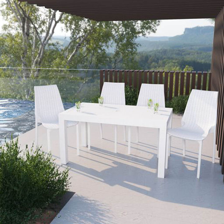 LeisureMod Kent Outdoor Dining Chair, Set of 4