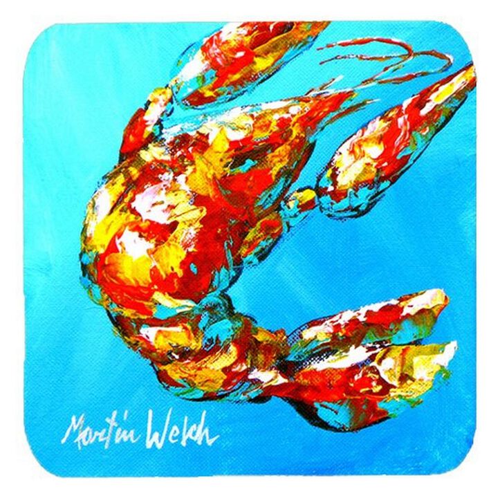 Caroline's Treasures MW1004FC Crawfish Baby Craw Foam Coasters (Set of 4), 3.5 H x 3.5 W, Multicolor