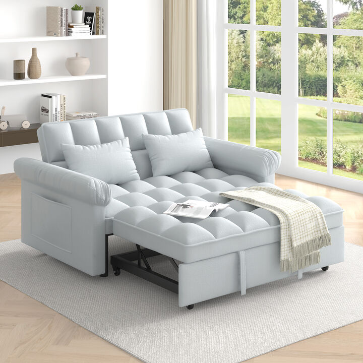 TATEUS Quick Convert Loveseat Sofa Bed with Pull-out Bed - Adjustable Comfort for Guests