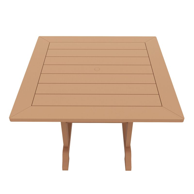 WestinTrends 5-Piece HDPE Square Patio Dining Table Set with Foldable Chairs