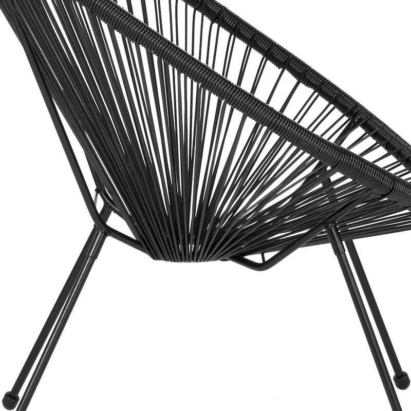Flash Furniture Oval Comfort Take Ten Black Papasan Lounge Chair image number 9