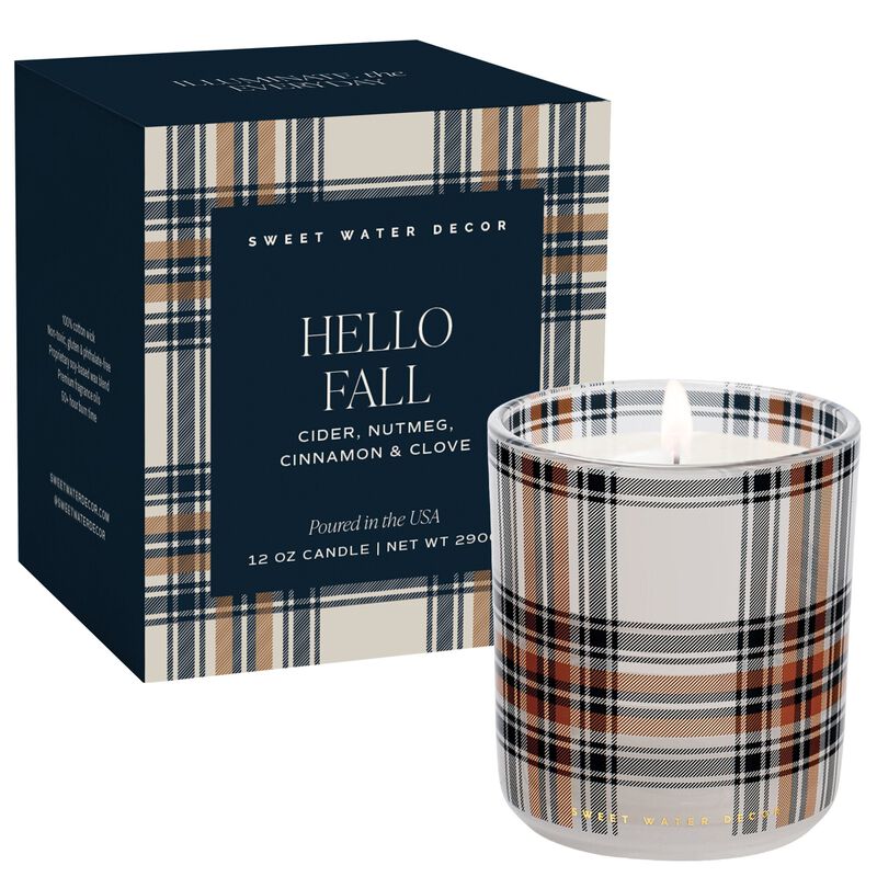 Sweet Water Decor Hello Fall 12 oz Boxed Soy Candle image number 0
