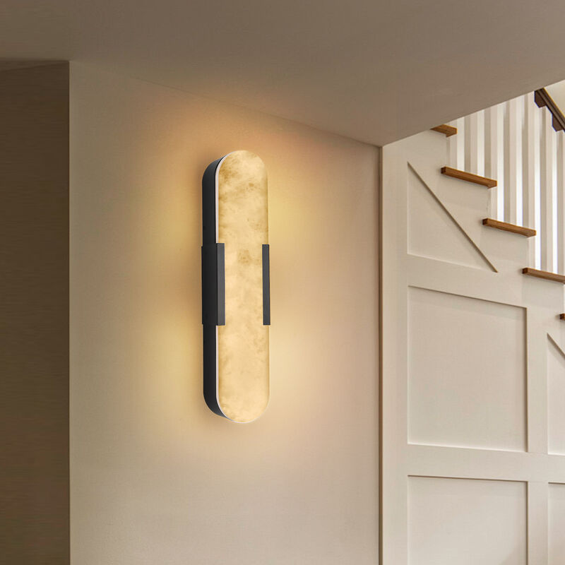 3.5 in. 1-Light LED Wall Sconce with Stone Shade (Set of 2) image number 9