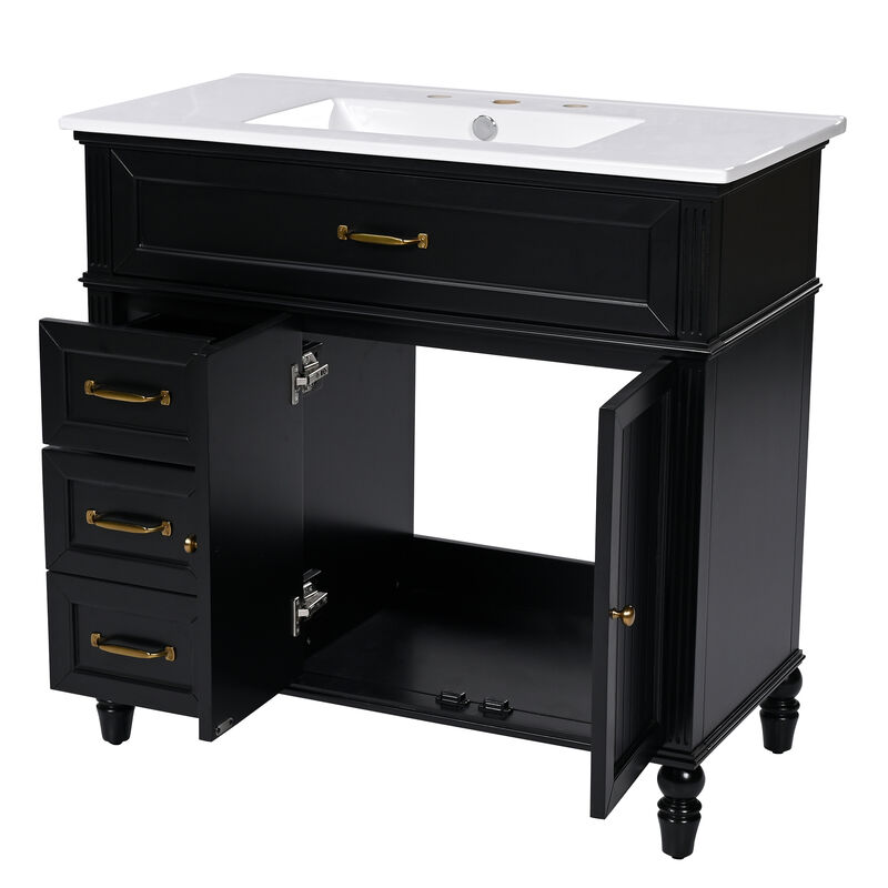 Merax 36" Bathroom Vanity with Sink and Drawers