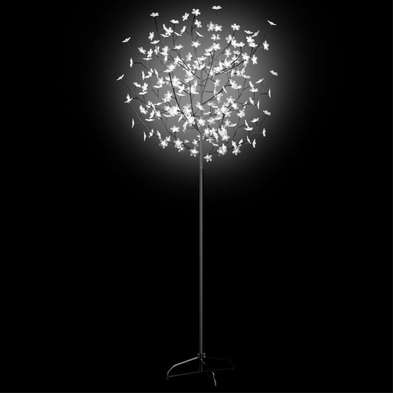 vidaXL Christmas Tree 200 LEDs Cold White Light Cherry Blossom 70.9"