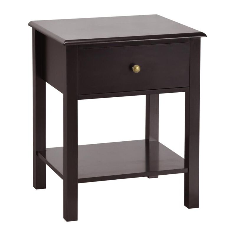 Hivvago Nightstand End Table with Drawer and Shelf
