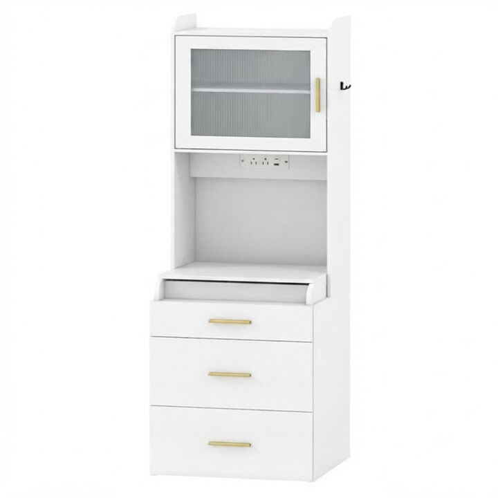 Bedroom Vanity Desk with Flip Top Mirror Power Outlets and Storage Stool