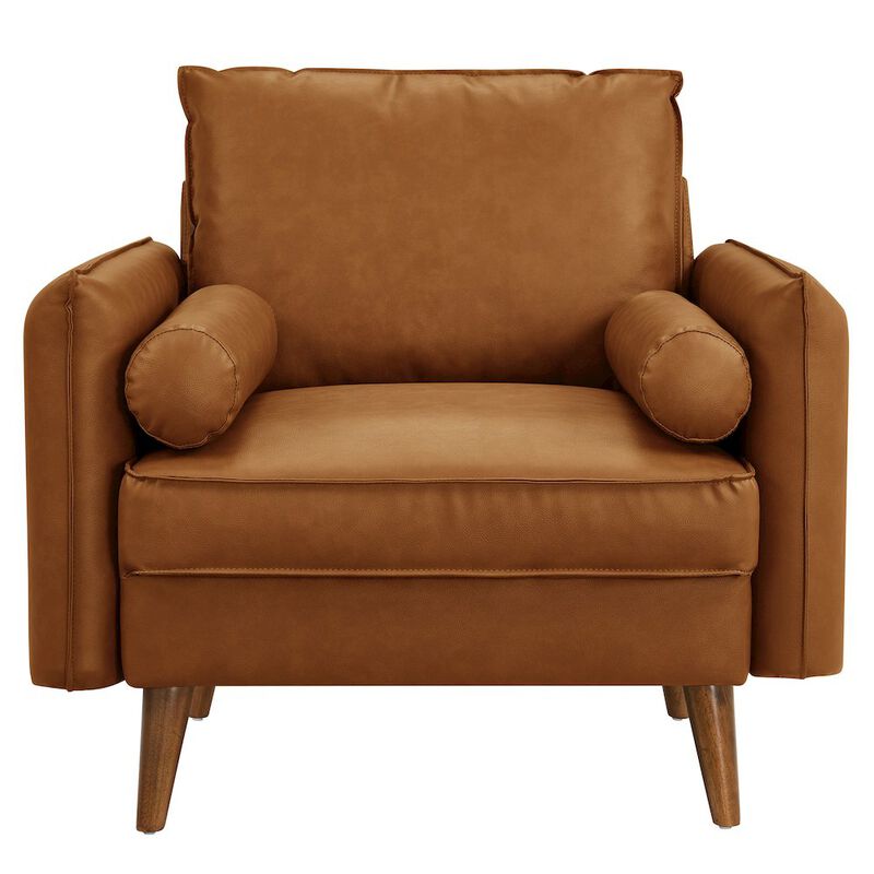 Revive Upholstered Vegan Leather Accent Armchair image number 5