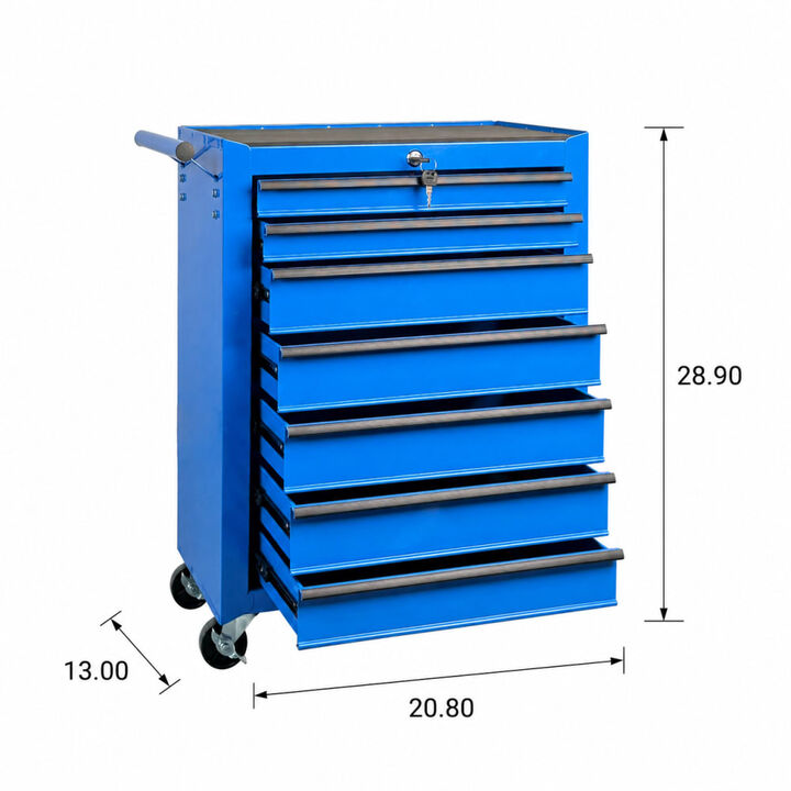 ELEMENT ACE 7-Drawer Rolling Metal Tool Chest with Ball Bearing Slides, Casters, Steel Frame for Garage Workshop Job Site Storage