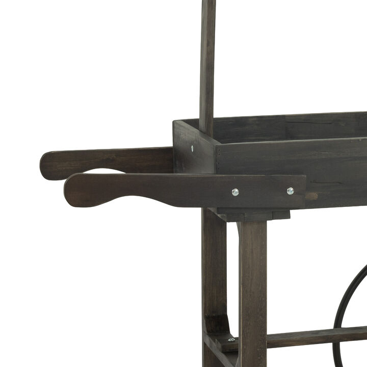 Sunnydaze Rustic, Vintage Flower Cart Display Stand with Wheels - Gray