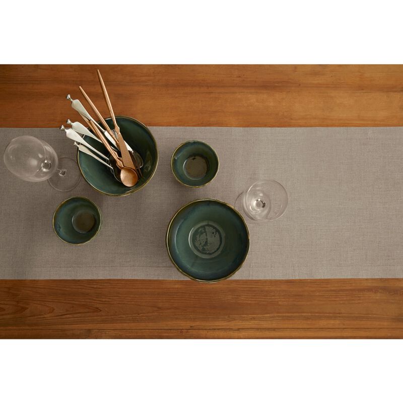 Solino Home 100% Pure Linen Table Runner - Twisted Fringe