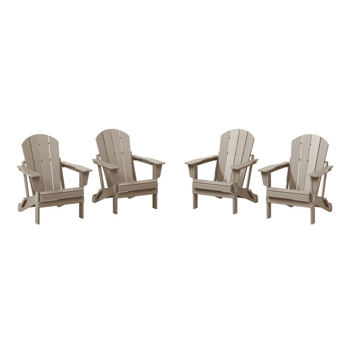 WestinTrends Westintrends 4-Piece set outdoor folding Poly Adirondack chair