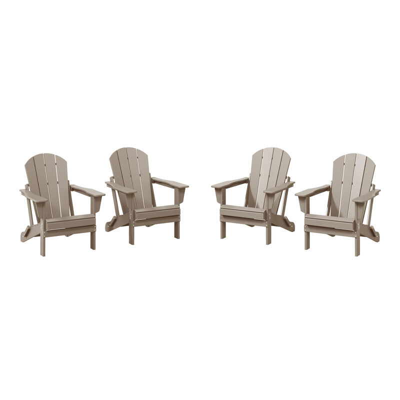 WestinTrends Westintrends 4-Piece set outdoor folding Poly Adirondack chair