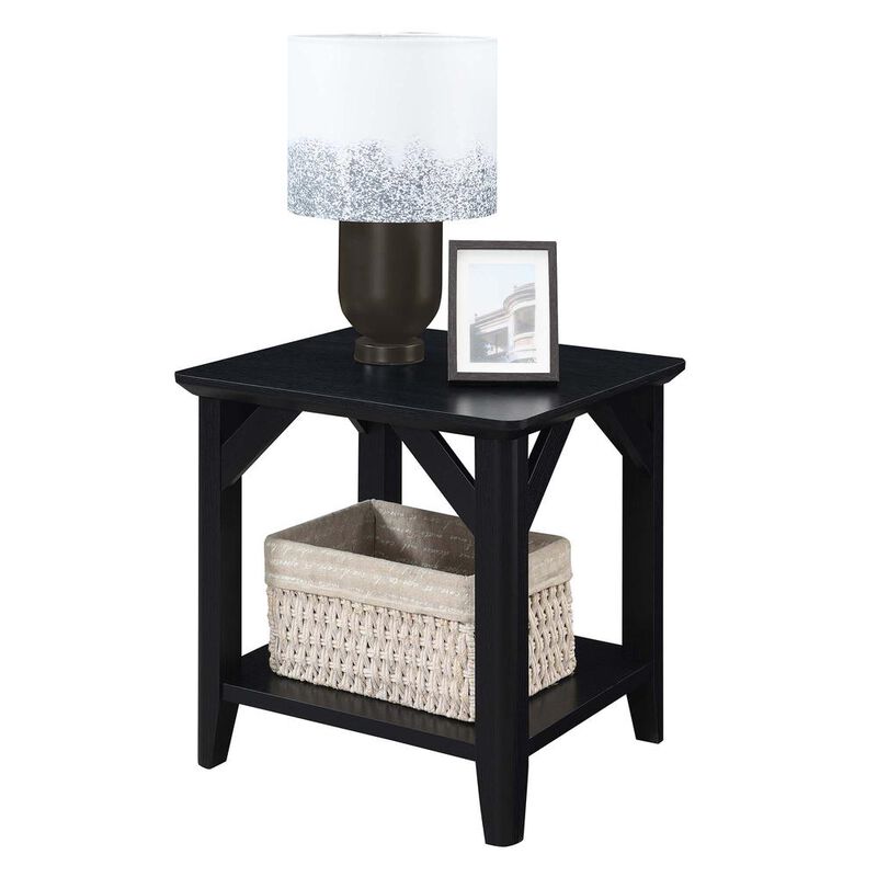 Convenience Concepts Winston End Table with Shelf, Black