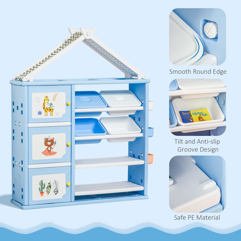 Blue Kids' Storage: Toy Organizer with Shelves, Cabinets, and Baskets