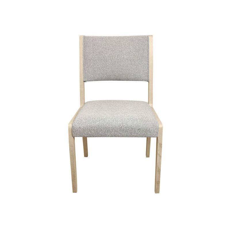 2-Piece Set: Ash Side Chair in Gray Boucle Fabric
