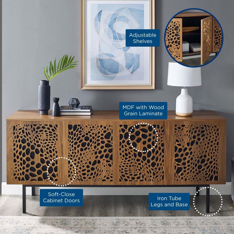 Modway Yosemite 73" Wood TV Stand in Walnut image number 7