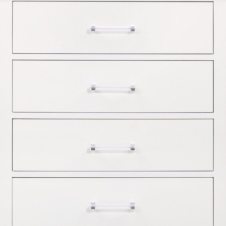Solid Wood Five Drawer Chest with Built-In LED Lighting for Bedroom Storage