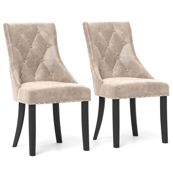 Hivvago Tufted Wingback Upholstered Dining Chairs Set of 2