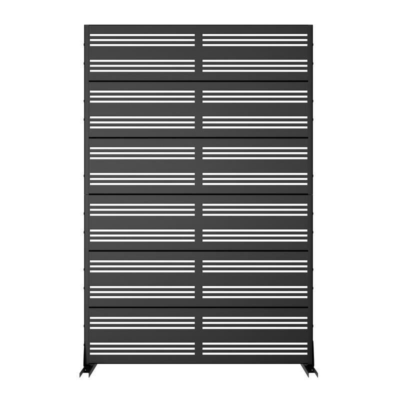 Arched Metal Outdoor Privacy Screen, Freestanding Outdoor Divider Decorative Privacy Fence