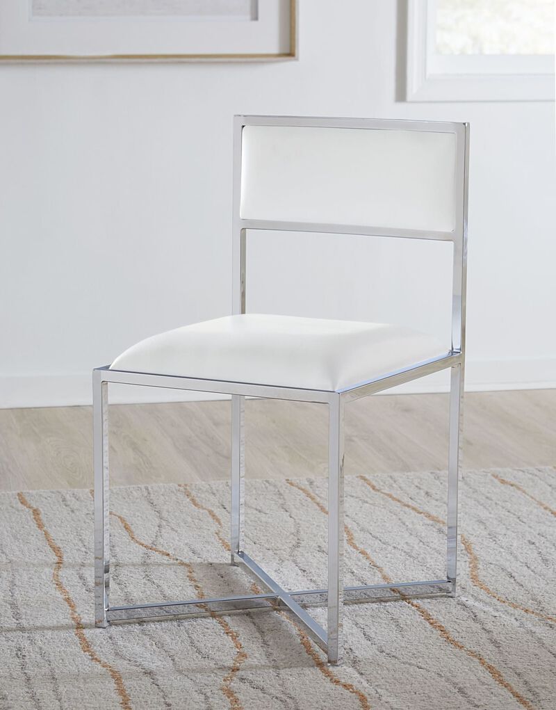 Amalfi X-Base Chair in White Leather - Set of 2