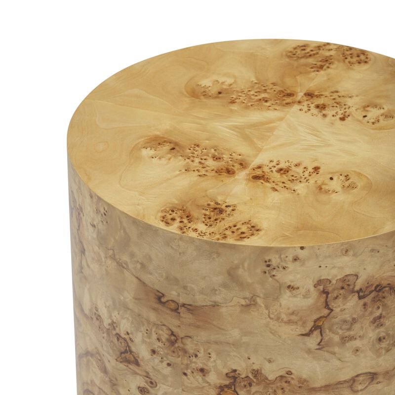 Fig Natural Burl Drum Side Table image number 3
