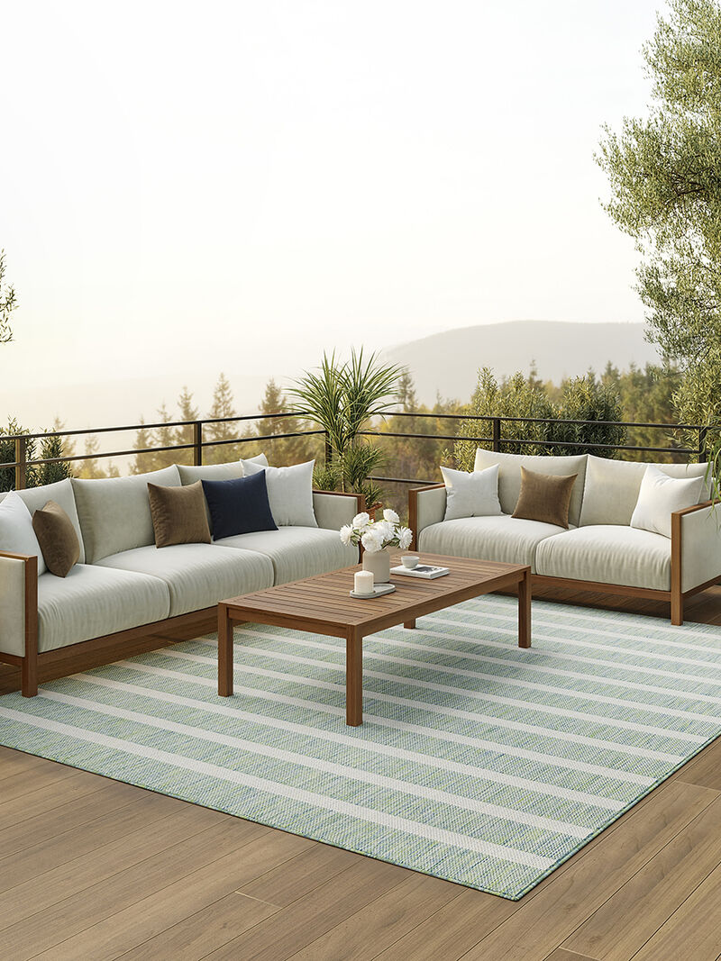 Positano POS03 Blue/Green/Ivory 6' x 9' Rug