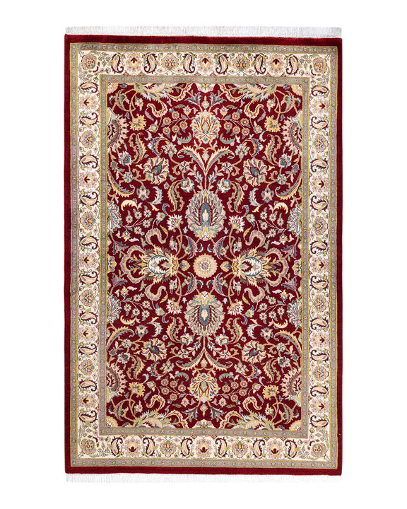 Mogul, One-of-a-Kind Hand-Knotted Area Rug  - Red, 4' 2" x 6' 7"