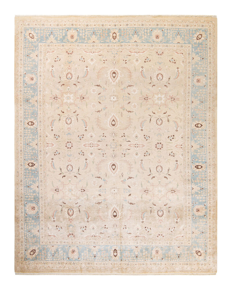 Eclectic, One-of-a-Kind Hand-Knotted Area Rug  - Ivory, 7' 10" x 9' 10"