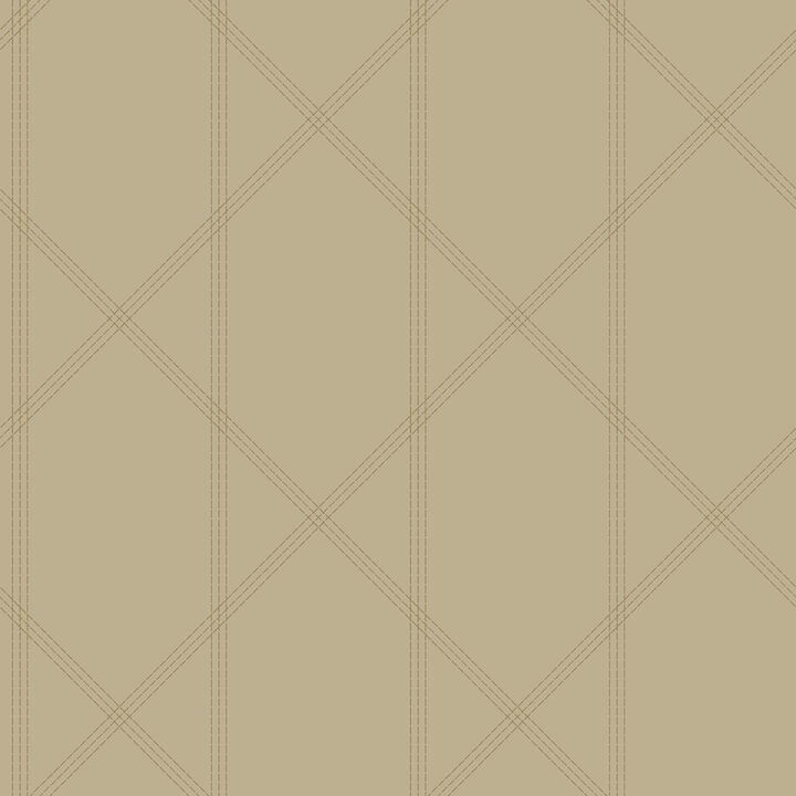 Walcott Taupe Stitched Trellis Wallpaper (Set of 2)