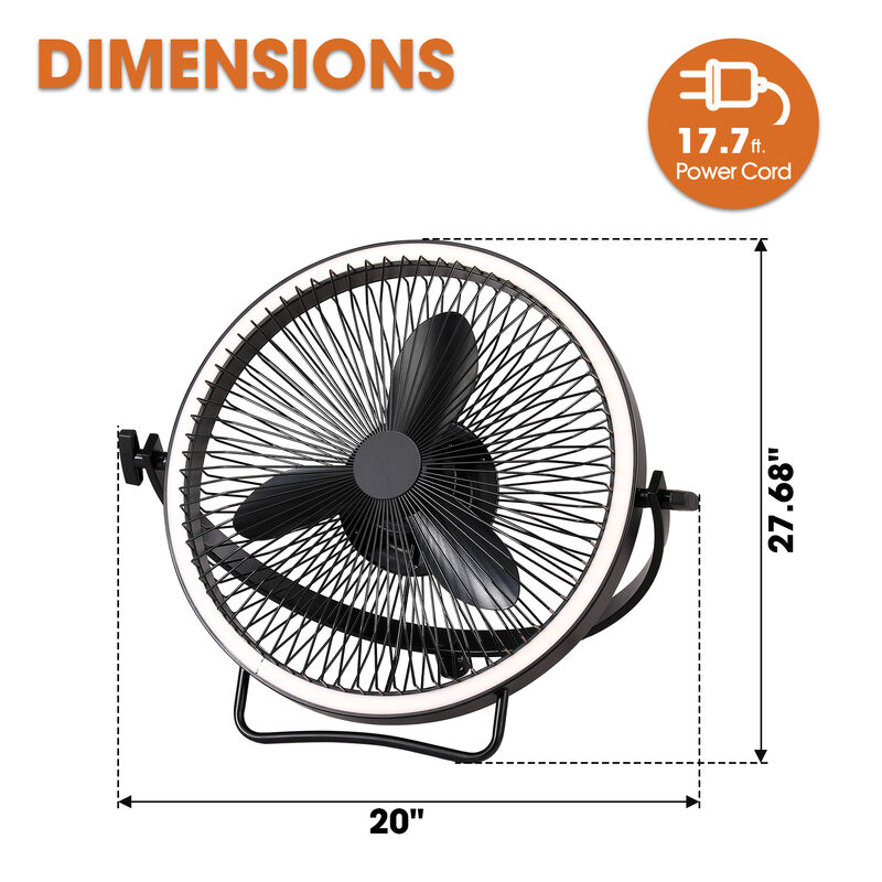 20 in. Matte Black Dual Hanging Rotatable LED Ceiling Fan with Light and Remote