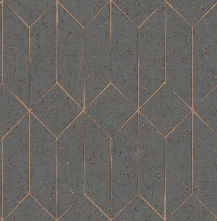 Hayden Charcoal Concrete Trellis Wallpaper