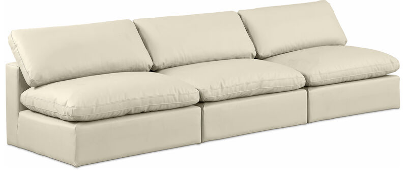Meridian Furniture Comfy Cream Vegan Leather Modular Sofa image number 0