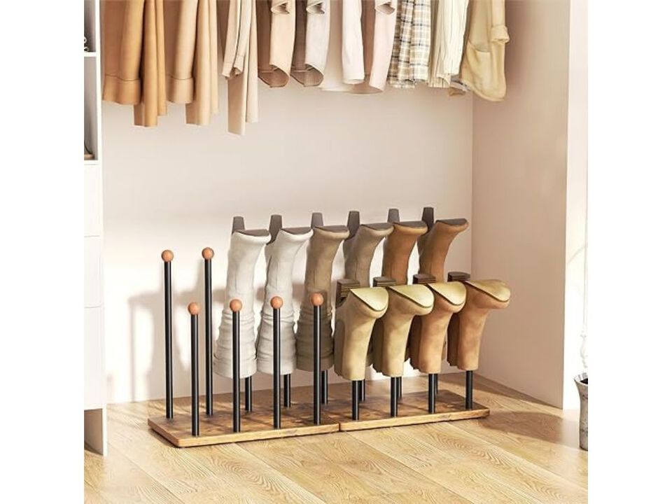 Metal Shoe Organizer 8 Pair Boot Rack Cedar Ball End Boot Rack