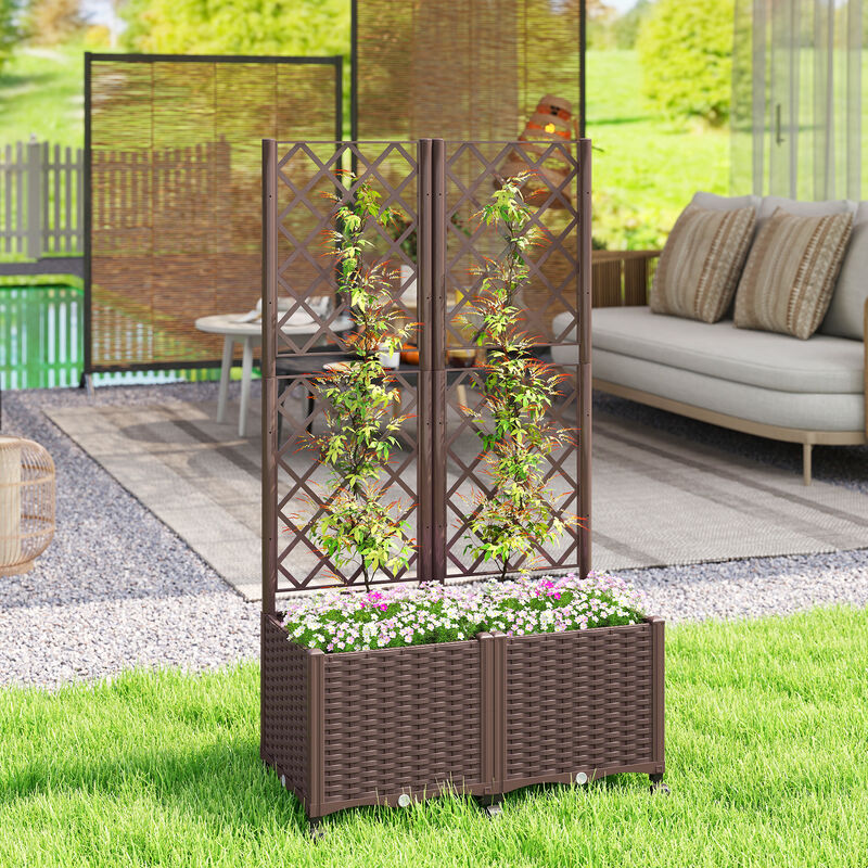 Hivvago Mobile Self-Watering Raised Planter with Trellis image number 1