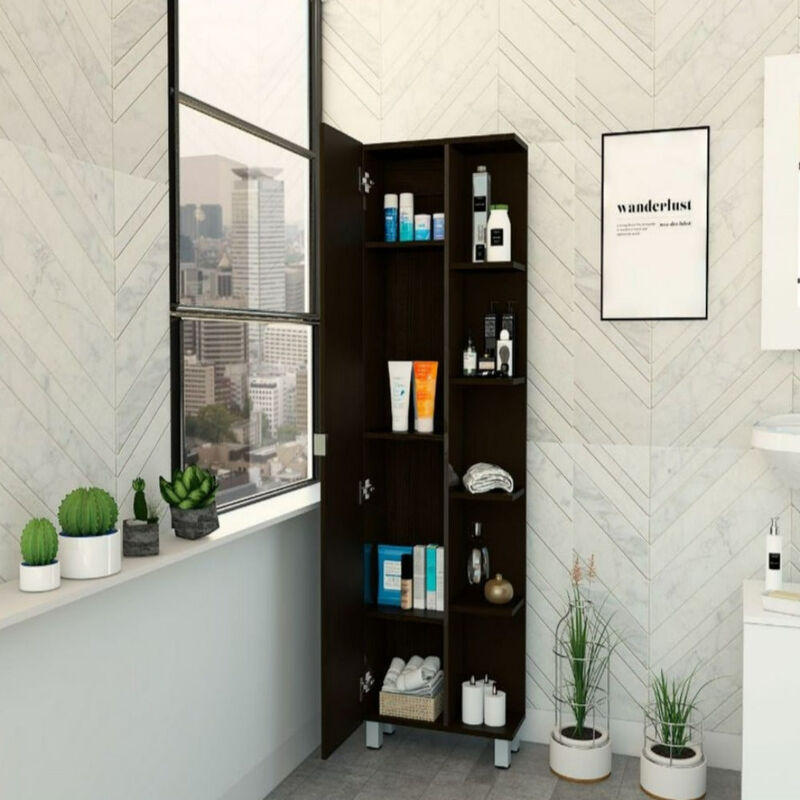 Corner Cabinet Womppi, Bathroom, Black